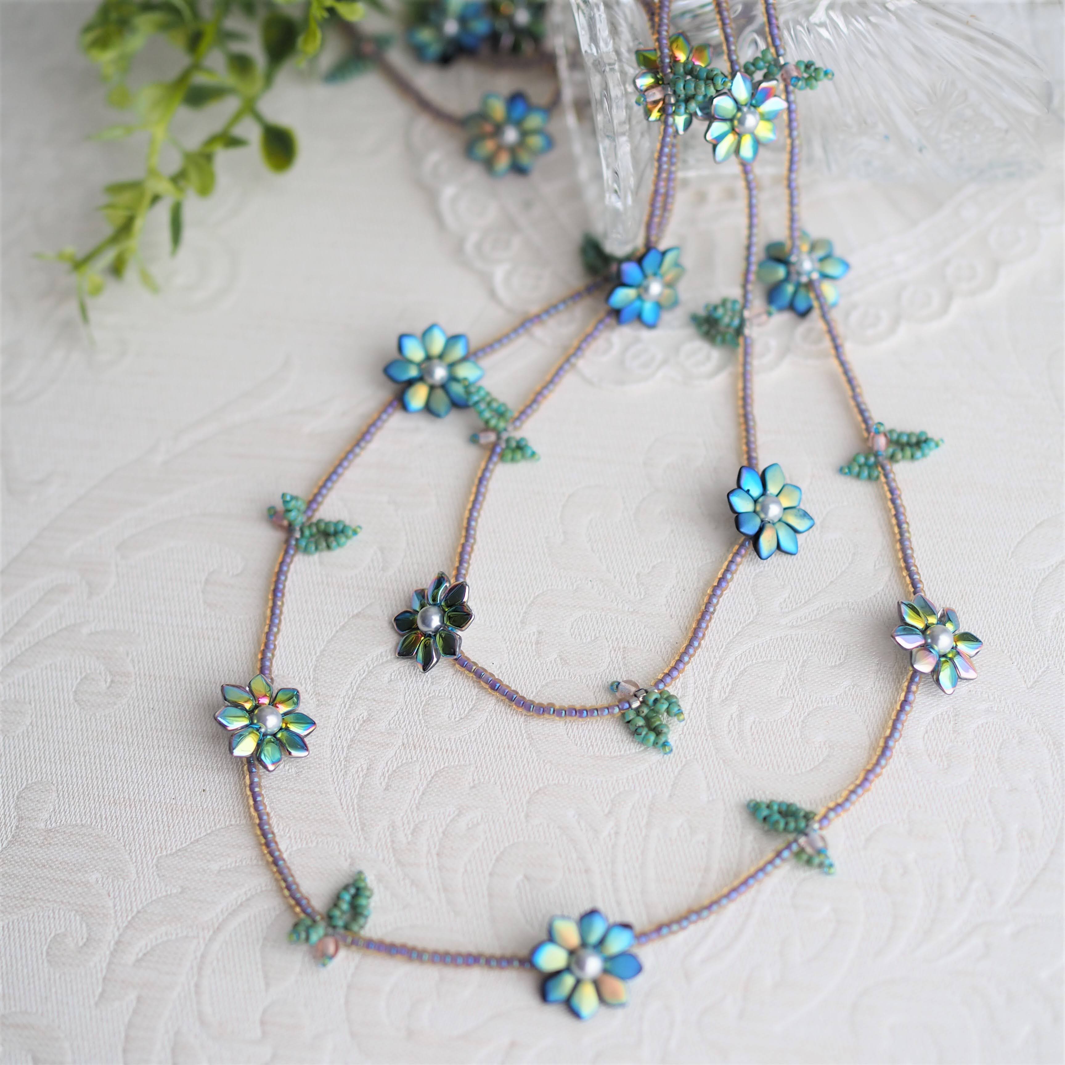 楽天市場】ゲッコのフラワーネックレス ビーズ ネックレスキット