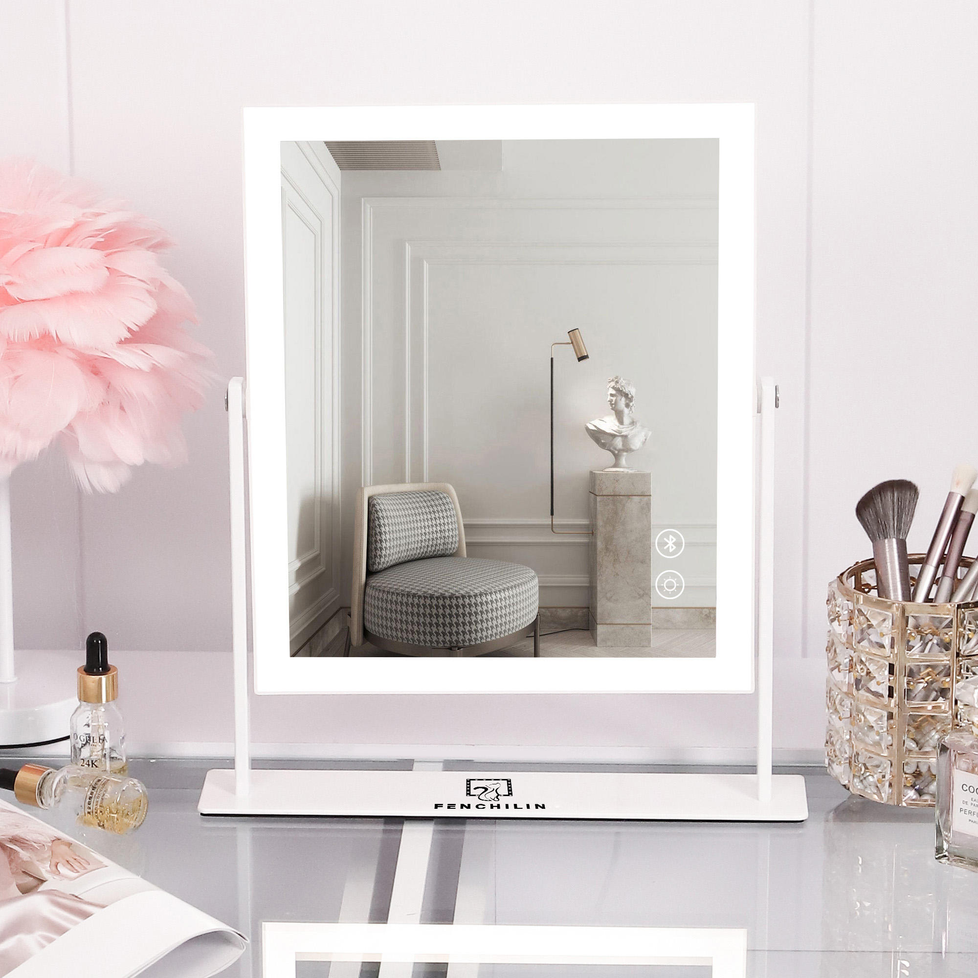 楽天市場】 FENCHILIN 一年保証 女優ミラー ハリウッドミラー LED化粧