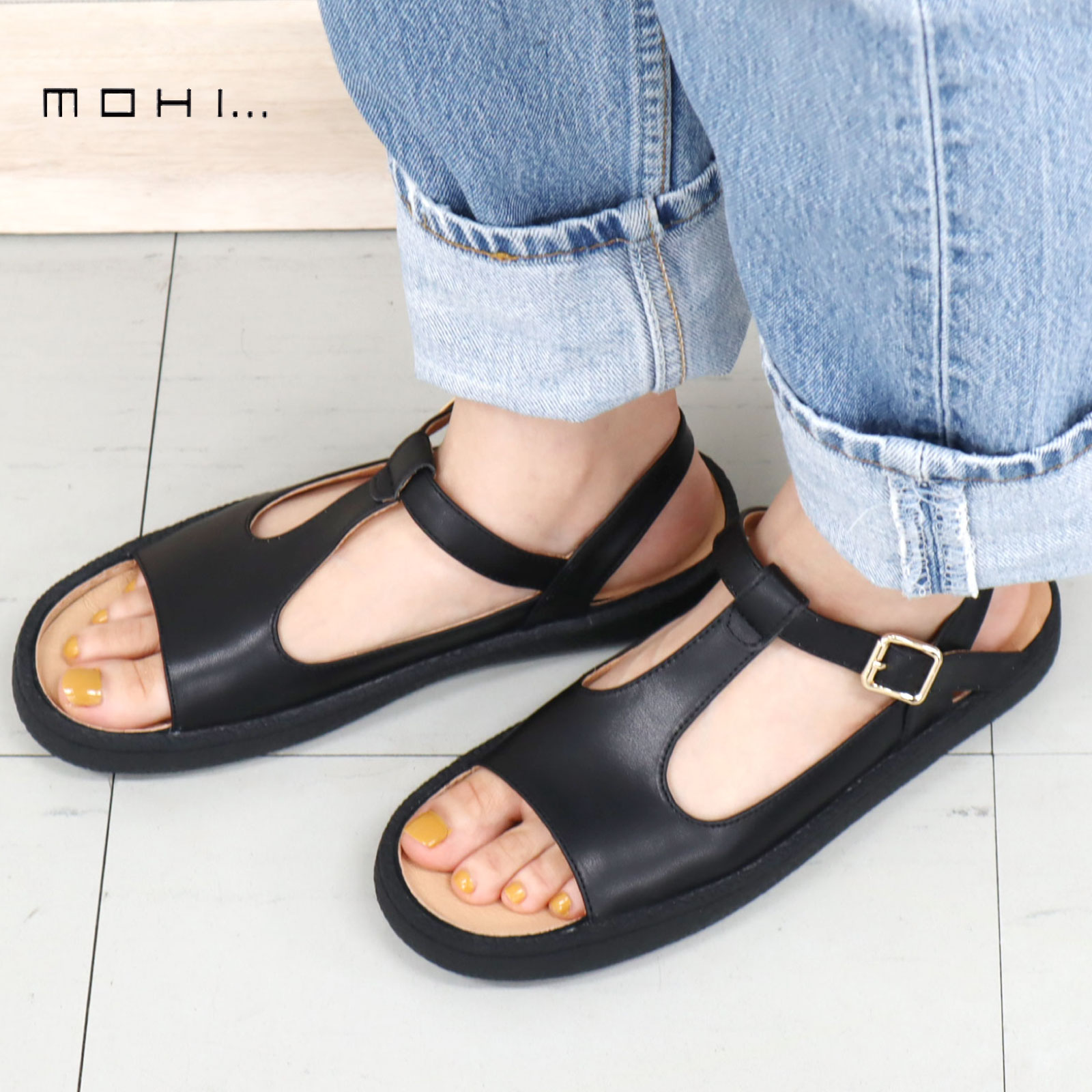 楽天市場】モヒ Tストラップ サンダル グルカ 牛革 カウレザー