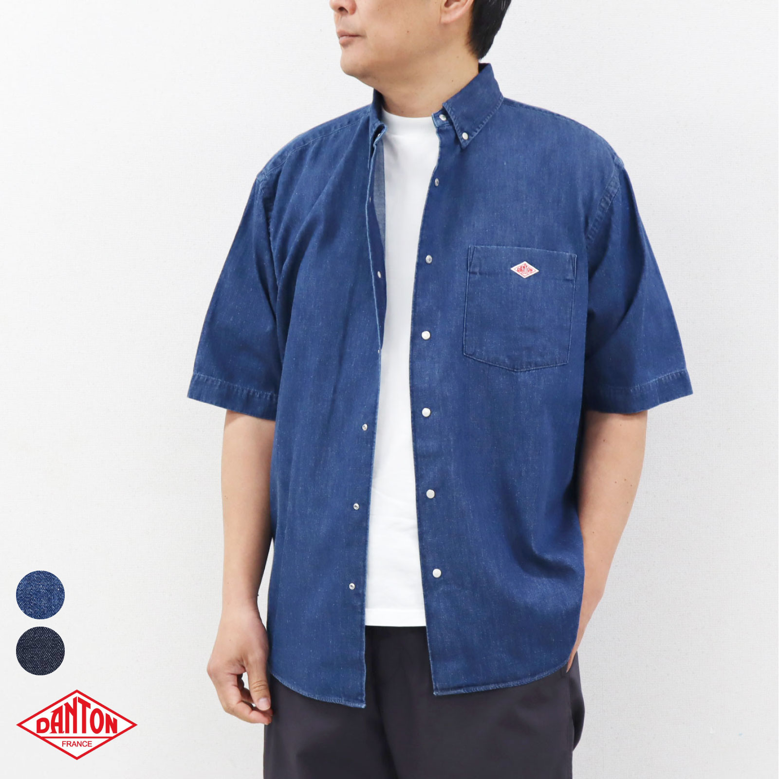 楽天市場】メンズ40(M) ダントン デニム ダンガリー ボタンダウン