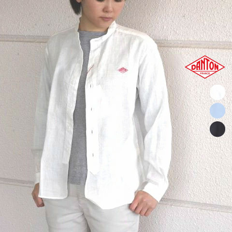 楽天市場】涼しい♪ レディース ダントン リネン バンドカラー シャツ