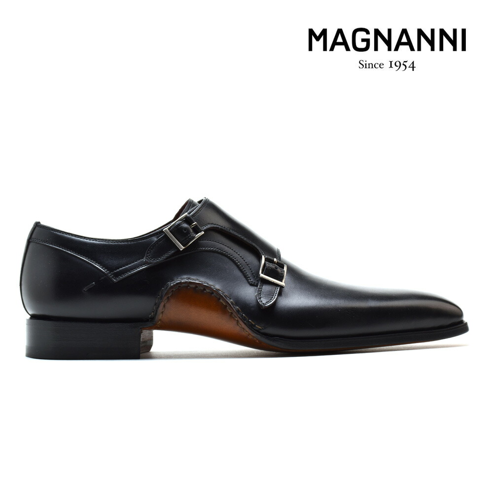 楽天市場】マグナーニ MAGNANNI 18903 NEGRO ダブルモンクストラップ