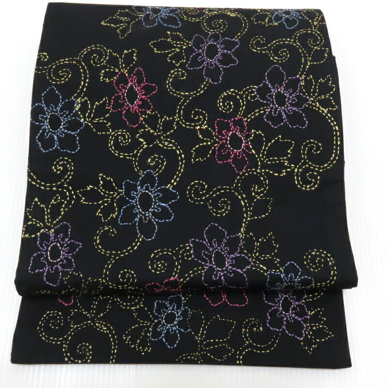 楽天市場】名古屋帯 手刺繍 刺し子刺繍 袋名古屋帯 カジュアル帯 御