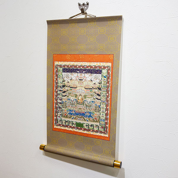 楽天市場】掛け軸 「極楽浄土図 （観経曼荼羅）」 模表装 30x61cm