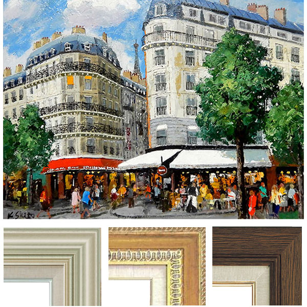 フェルナンド ラバル パリ風景 アンティーク 油絵 油彩画 額縁