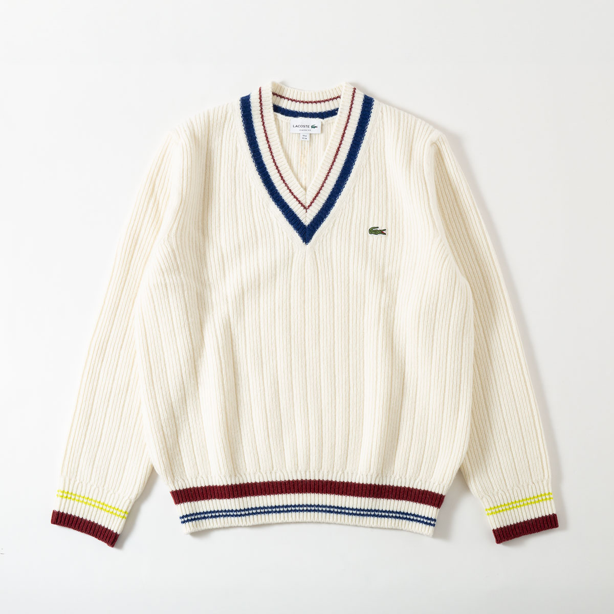 楽天市場】ラコステ Vネック リブニット セーター LACOSTE AH3133-10
