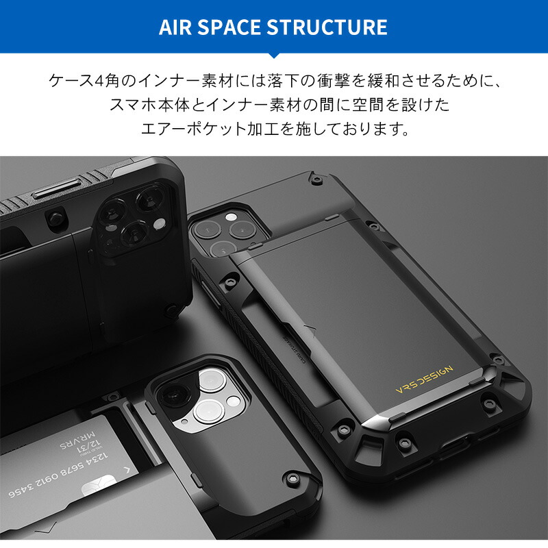 楽天市場】iPhone11 Pro ケース カード 収納 背面 3枚 耐衝撃 衝撃