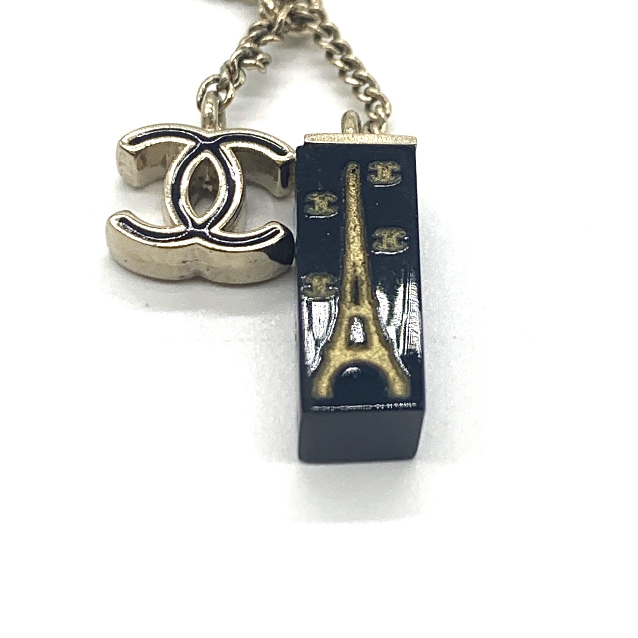 楽天市場】シャネル ネックレス エッフェル塔 ココマーク ゴールド 黒