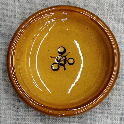 楽天市場】和食器 布志名焼 湯町窯 豆皿 9cm 花紋濃茶 黄釉 : うつわの