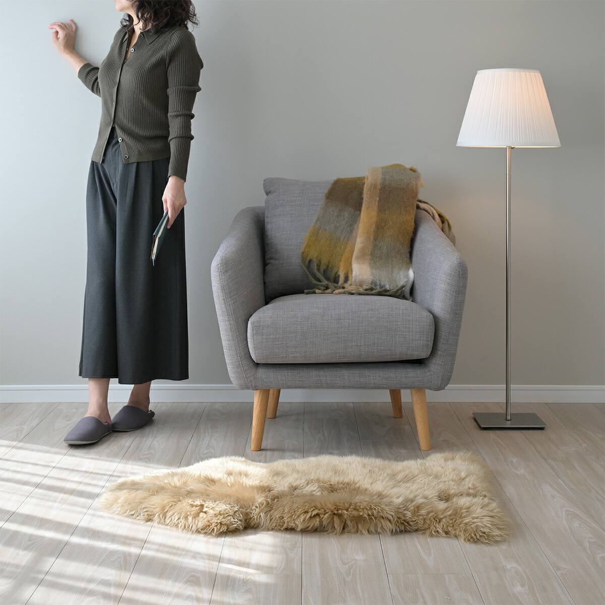 ムートンラグ ムートンラグ 180x180cm 180x180cm ムートンラグ