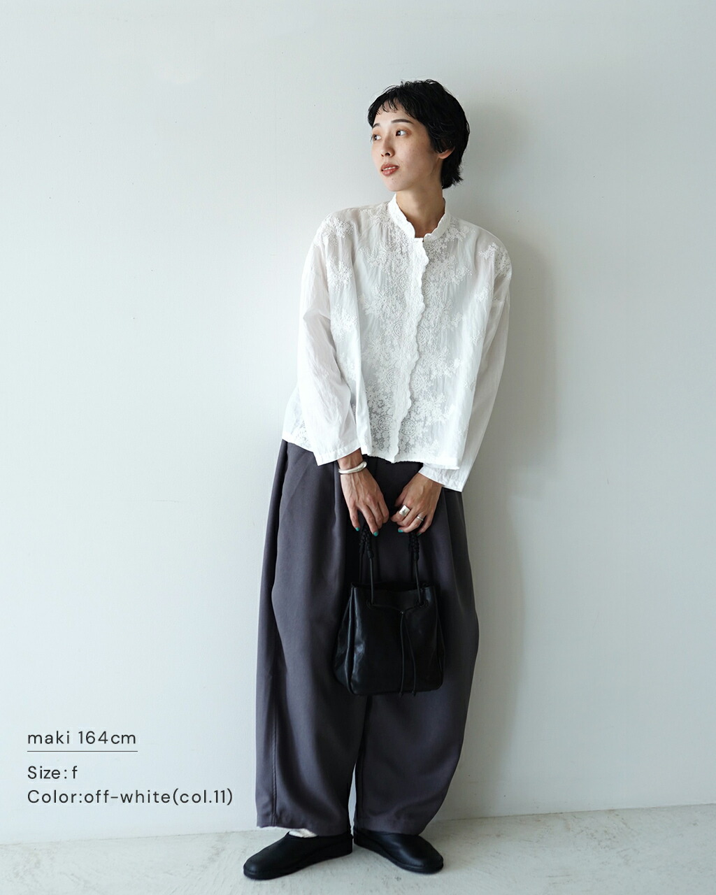 楽天市場】ミズイロインド mizuiro ind レース スタンドカラー ワイド