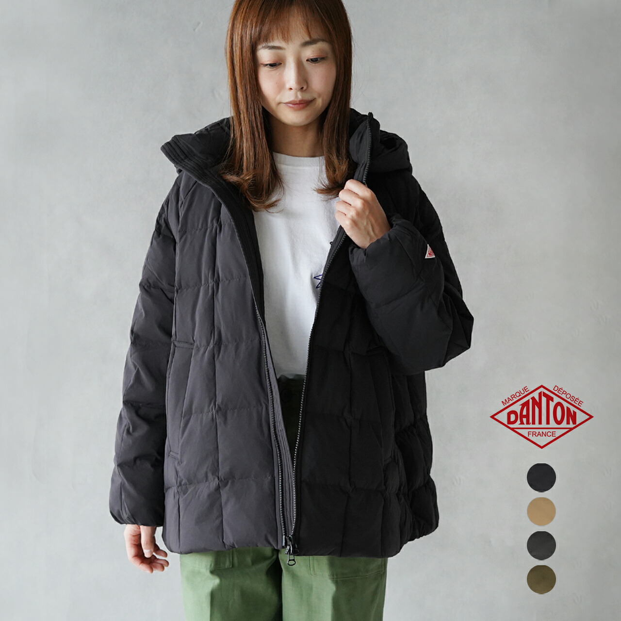 楽天市場】ダントン DANTON ミドルダウン フーデッド ジャケット