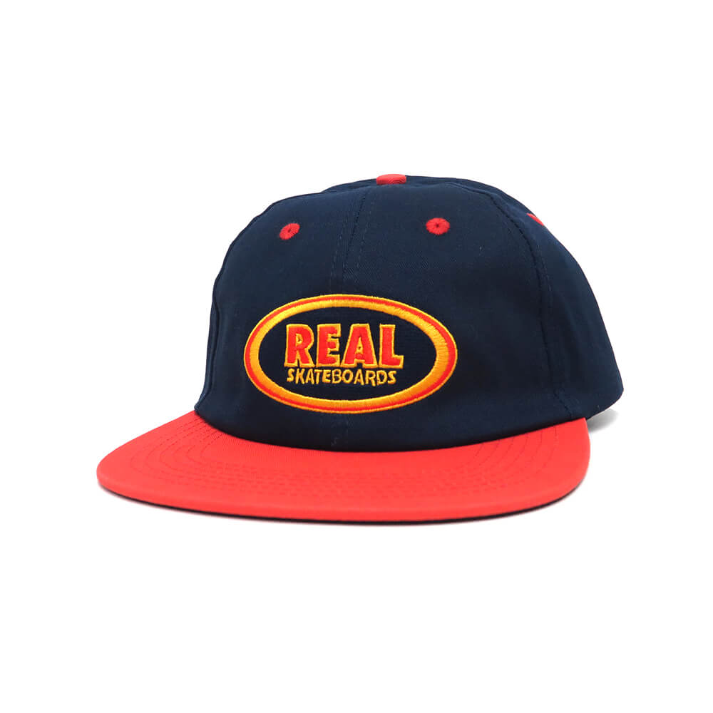 楽天市場】REAL CAP リアル キャップ OVAL EMB STRAPBACK NAVY/RED