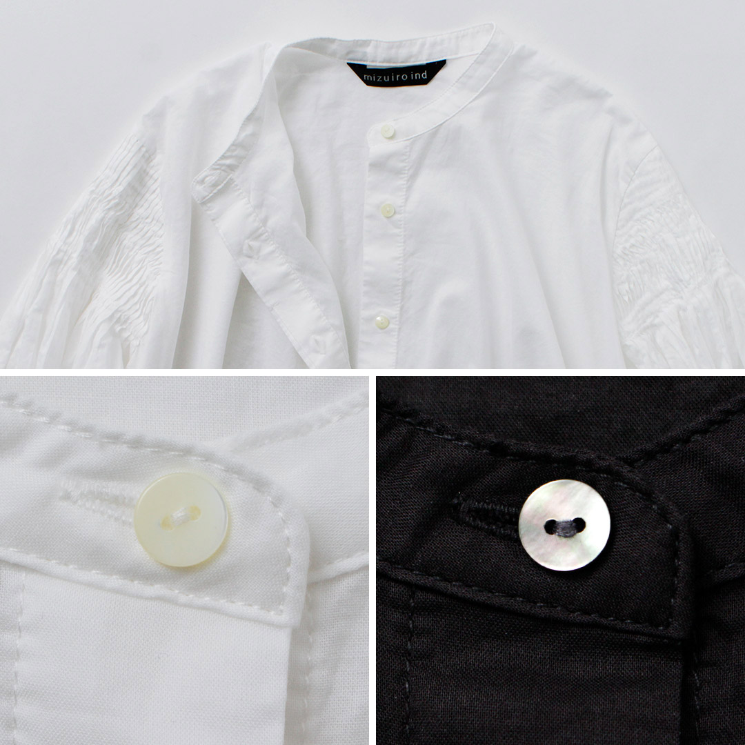 楽天市場】mizuiro ind（ミズイロインド） ピンタック パフスリーブ