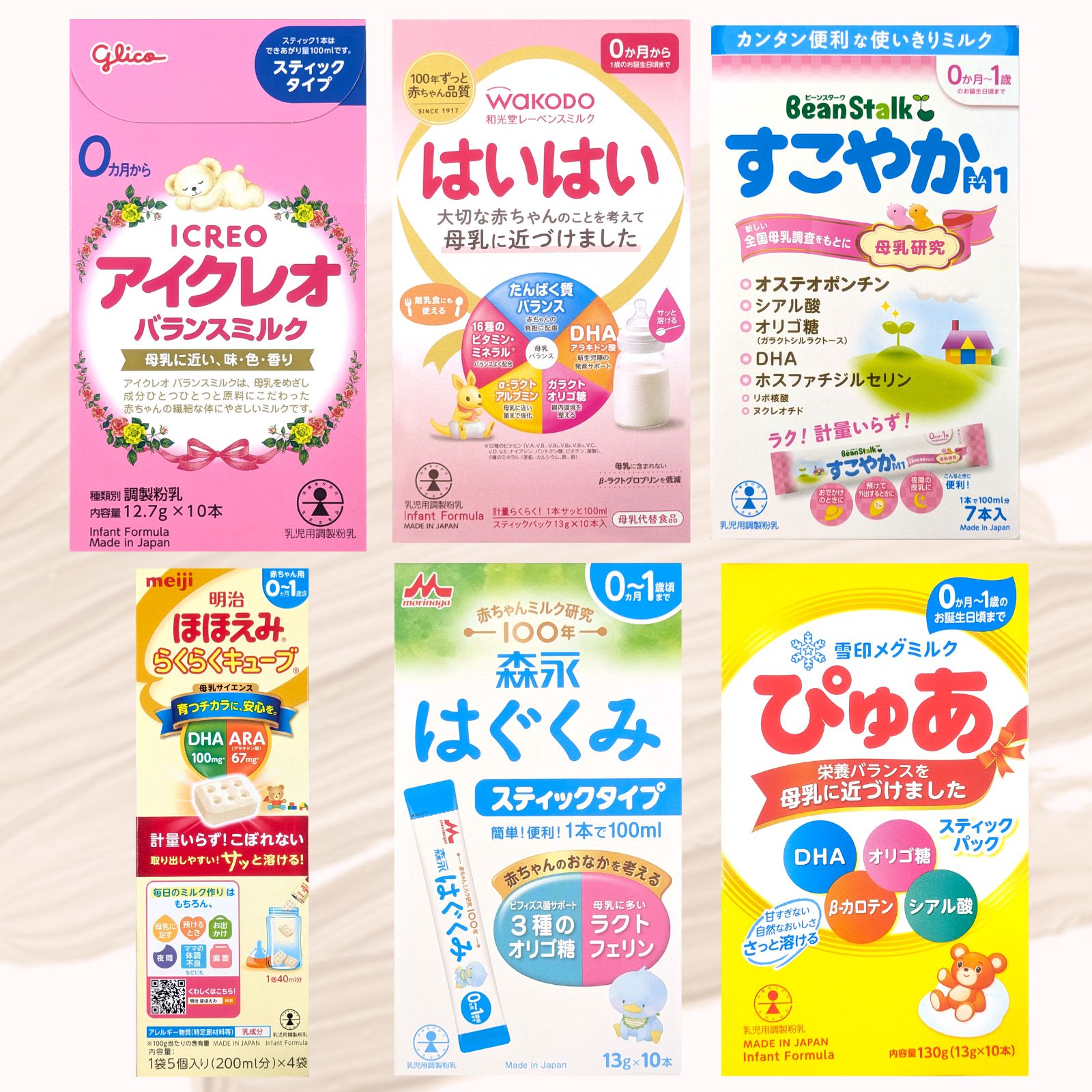 楽天市場】赤ちゃん用 粉ミルク 6種類 お試し アソート スティック