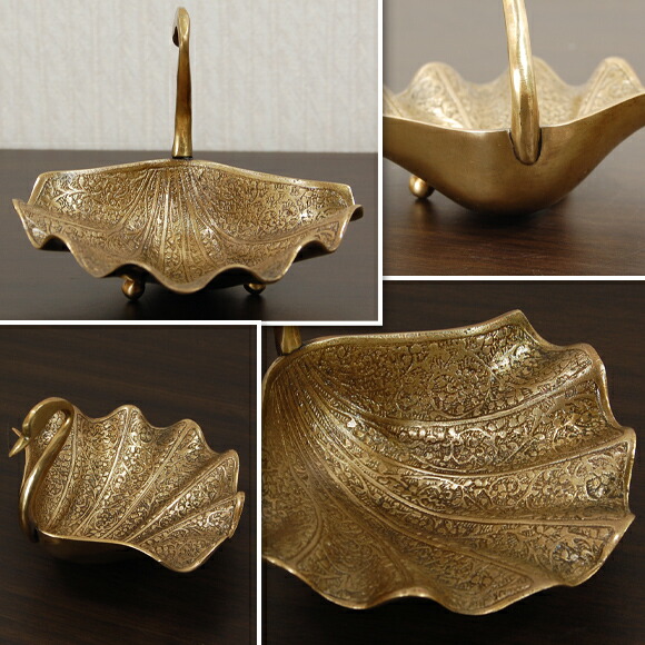 楽天市場】Swan Tray スワン・トレイ 白鳥の形をした真鍮のトレイ 銅製