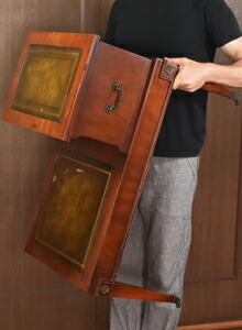 楽天市場】アメリカのアンティークの二段テーブル 革張り天板