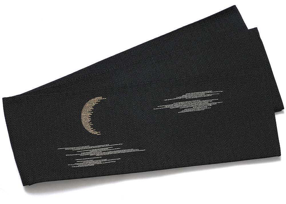 楽天市場】撫松庵 半幅帯 月 刺繍 黒 ブラック 絽 日本製 半巾帯 長尺