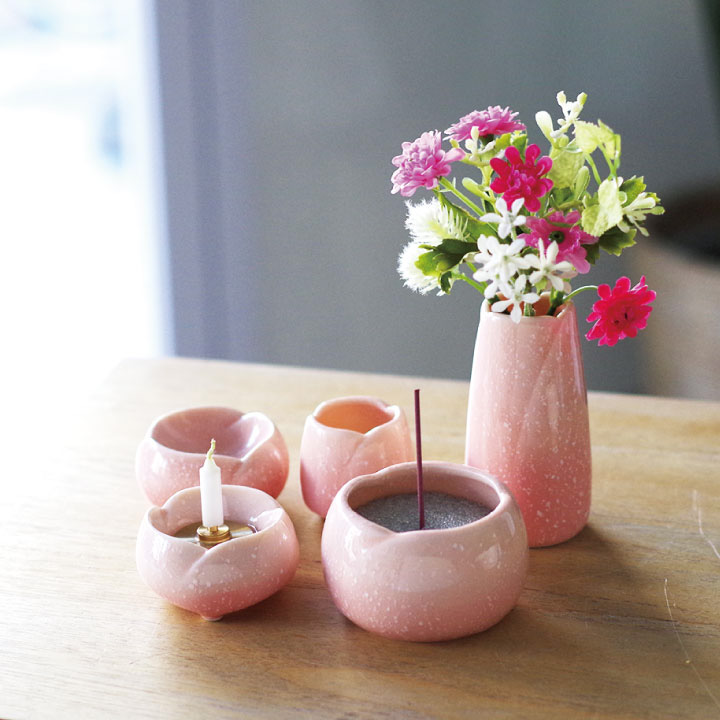 楽天市場】線香立て 仏具 やわらぎの花 香炉 さくら 小 ミニ ピンク