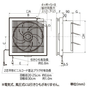 楽天市場】三菱 標準換気扇 《クリーンコンパック》 居間用 格子タイプ