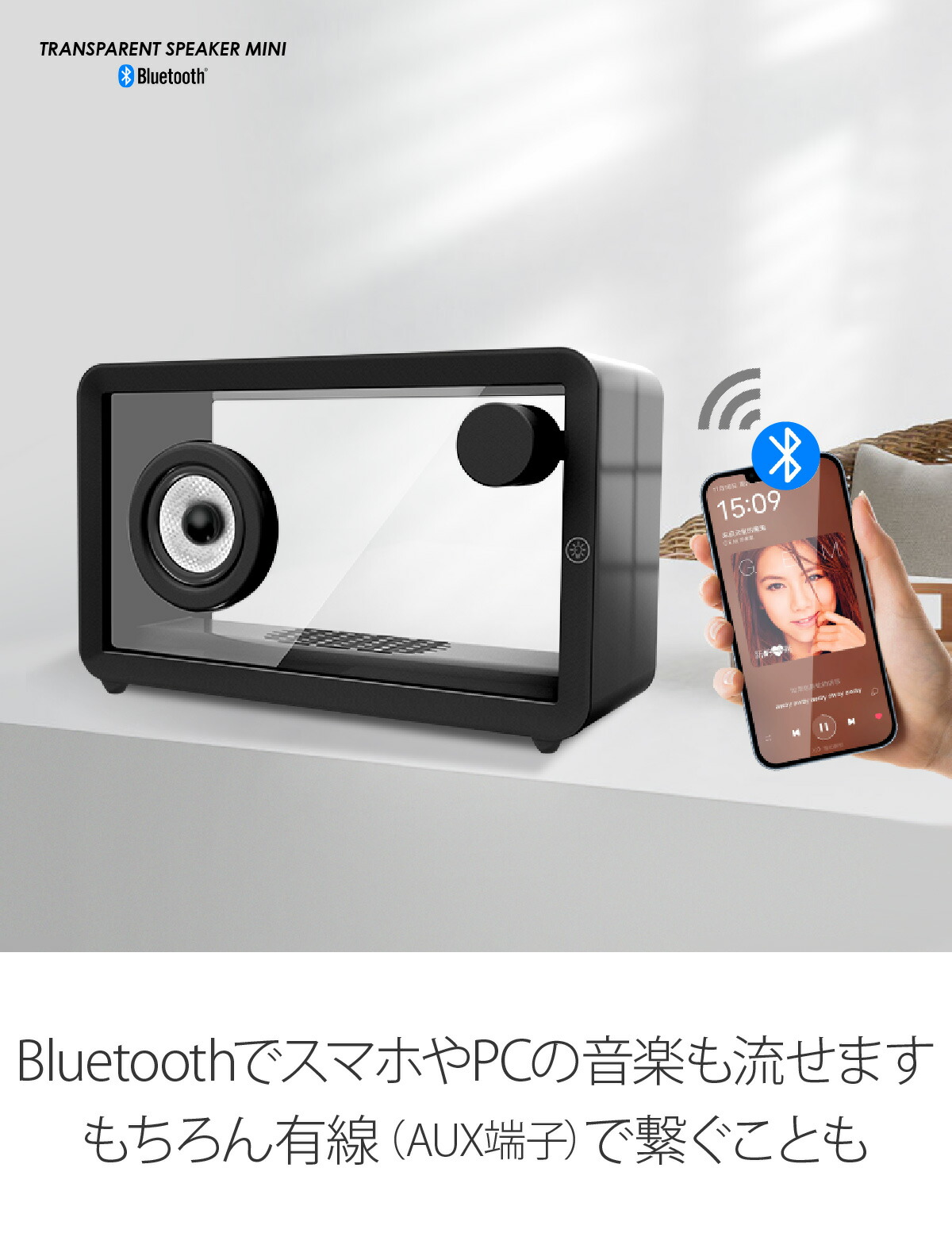 楽天市場】トランスペアレント スピーカー ミニ 透明 スピーカー 有機