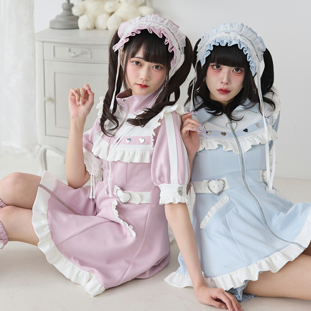 楽天市場】フリルたっぷりメイドジャージワンピース : 夢展望 YUMETENBO