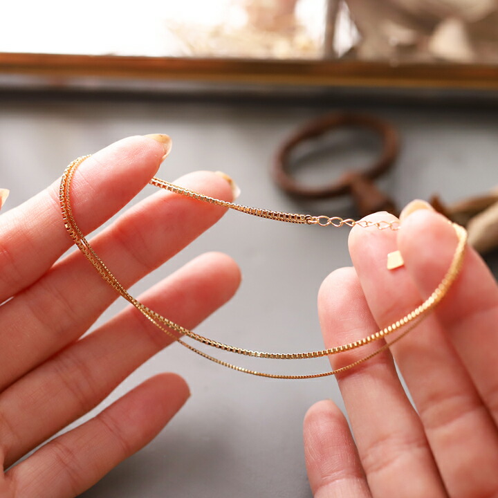 楽天市場】18金 アンクレット レディース シンプル 2連 ベネチアン