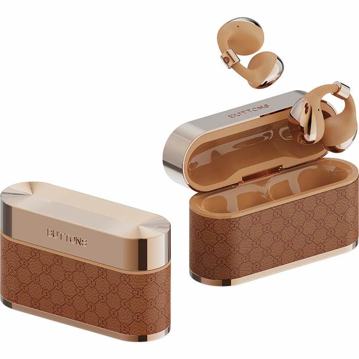楽天市場】BUTTONS BUTTONS CLIP Gold Brown ワイヤレスイヤホン