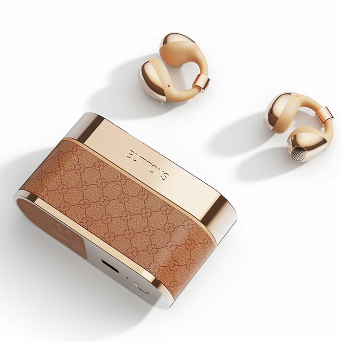 楽天市場】BUTTONS BUTTONS CLIP Gold Brown ワイヤレスイヤホン