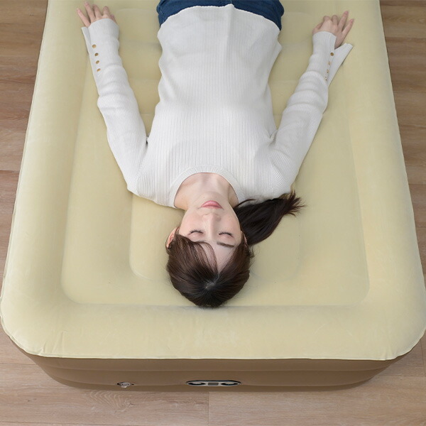 楽天市場】コードレスポンプ内蔵 電動エアベッド 極厚 シングル 注入