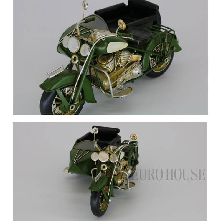 楽天市場】【送料無料】ブリキのおもちゃ バイク bike side car