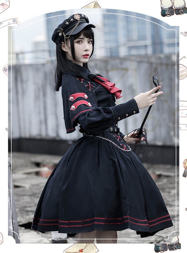 楽天市場】ミニロリ 軍服ロリータ フルセット ブラウス スカート 上下