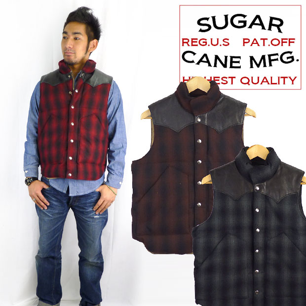 楽天市場】シュガーケーン SUGAR CANE レザーヨーク ウールチェック