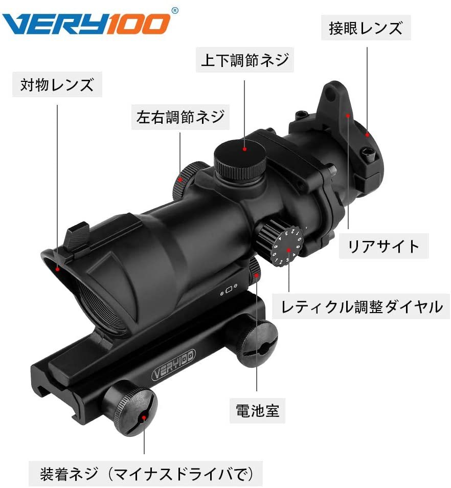 楽天市場】ACOG風 1x32 ドットサイト レプリカ 赤/緑2色 5段階調整