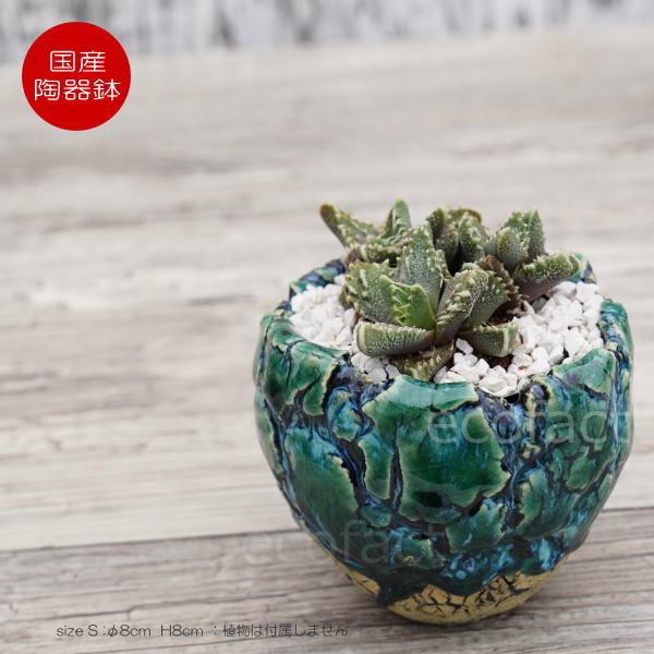 楽天市場】陶器鉢 植木鉢 ミニポット 底穴あり フォレスト（グリーン