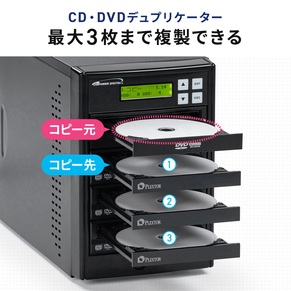 楽天市場】デュプリケーター CD / DVD 3枚同時 大量コピー クローン