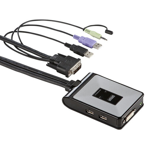 楽天市場】KVMスイッチ パソコン切替器 PC2台切替 DVIディスプレイ USB
