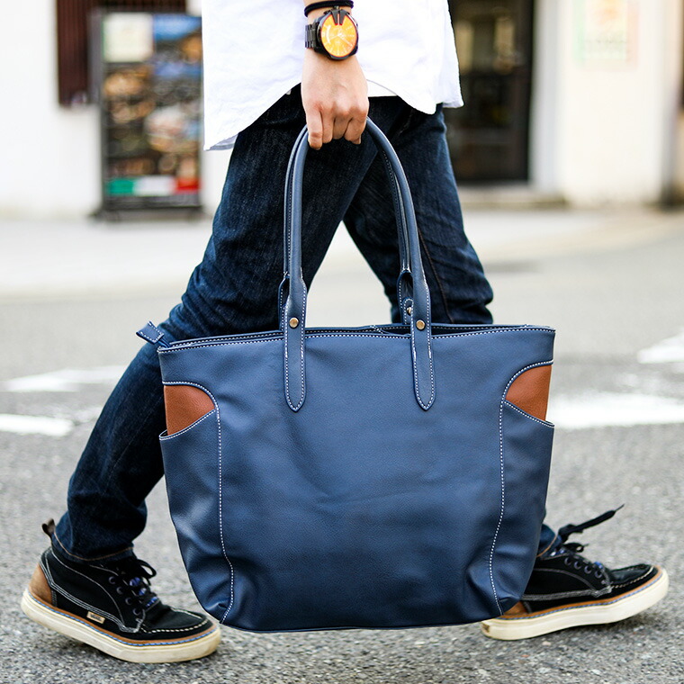 楽天市場】メンズ トートバッグ ビジネスバッグ ネオレザー A4 大容量