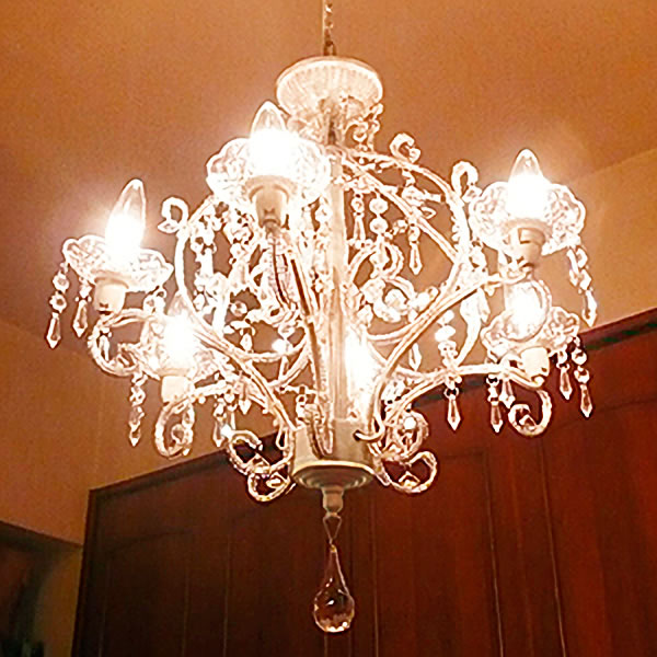 楽天市場】シャンデリア ジュエル 6灯 ホワイト/アンティークブラック