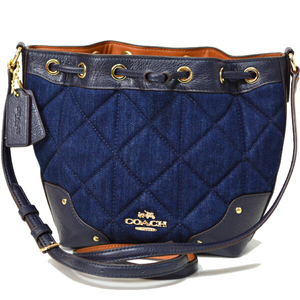 楽天市場】コーチ バッグ COACH キルティング デニム 巾着 斜めがけ