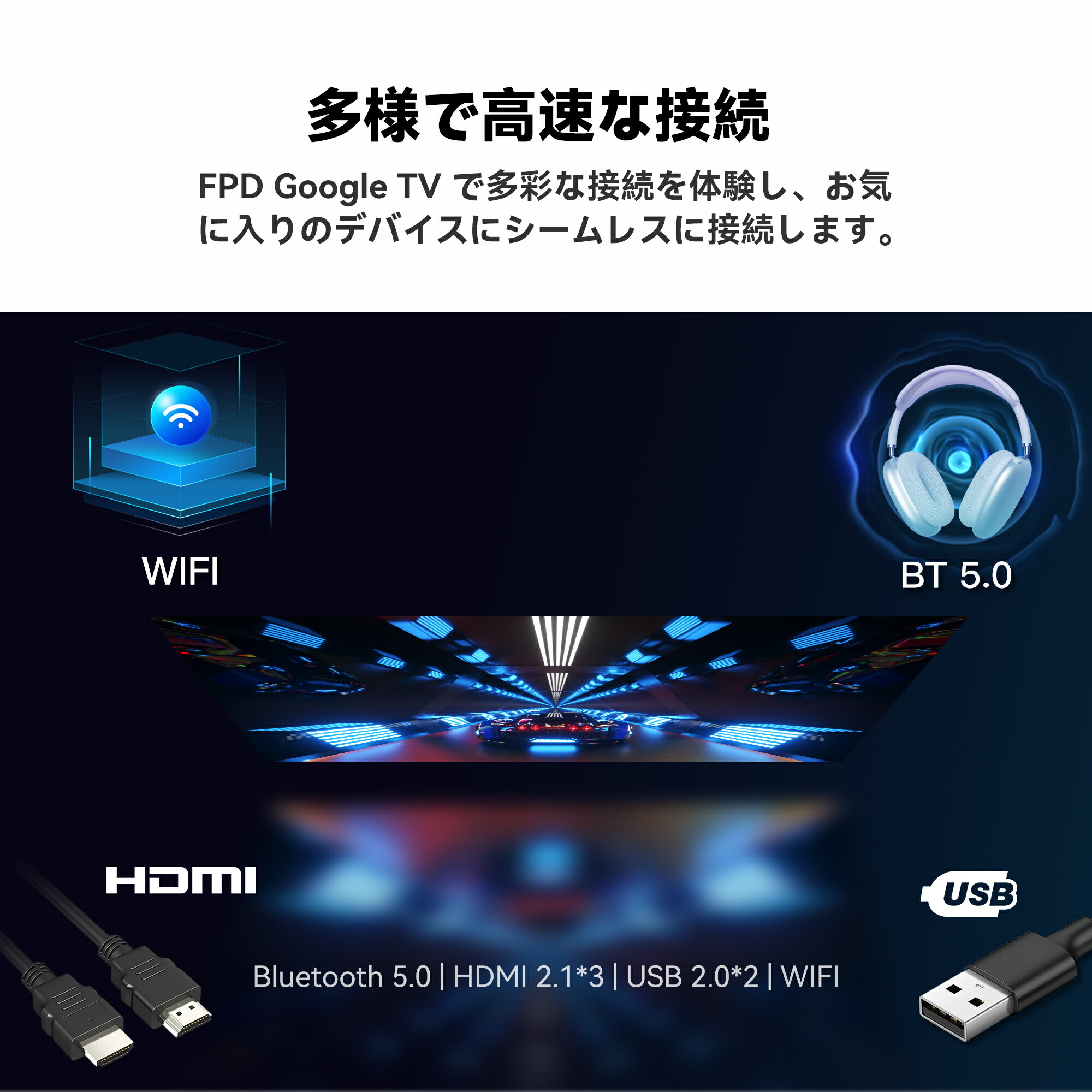 楽天市場】FPD チューナーレステレビ 55V型 4K Google TV ネット動画