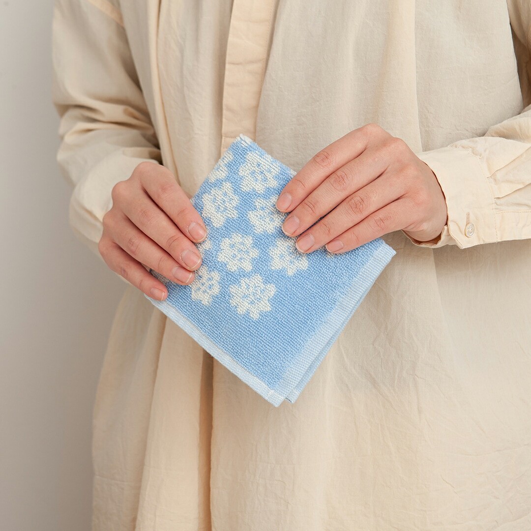 楽天市場】プケッティ ライトブルー×ホワイト ミニタオル（マリメッコ