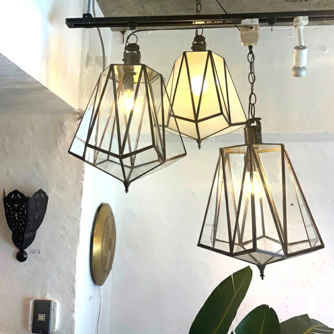 楽天市場】ペンダントライト「ジオメトリック クリア/ホワイト