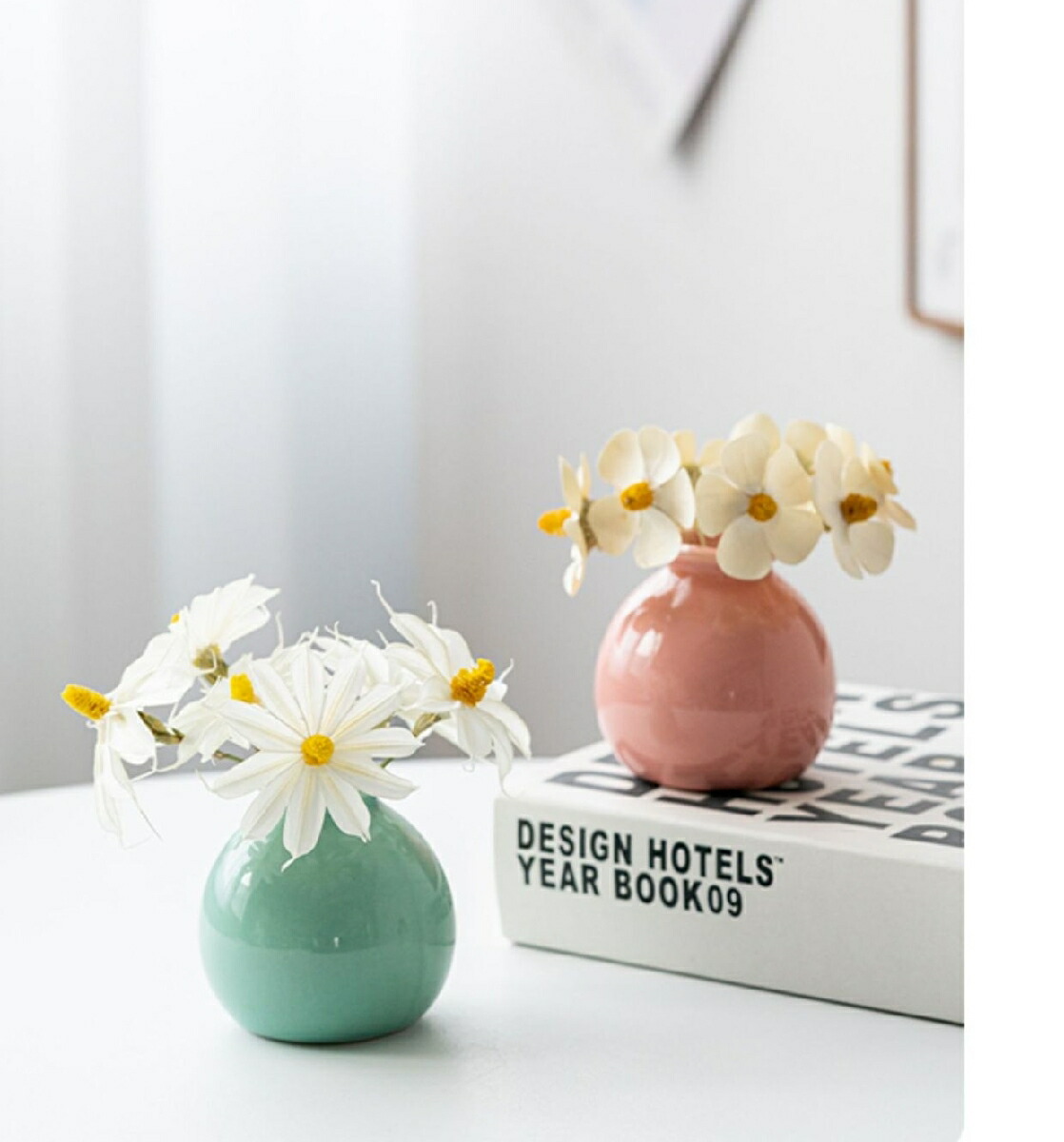 楽天市場】送料無料 花瓶 花器 フラワーベース 陶器 置物 丸型 白 青