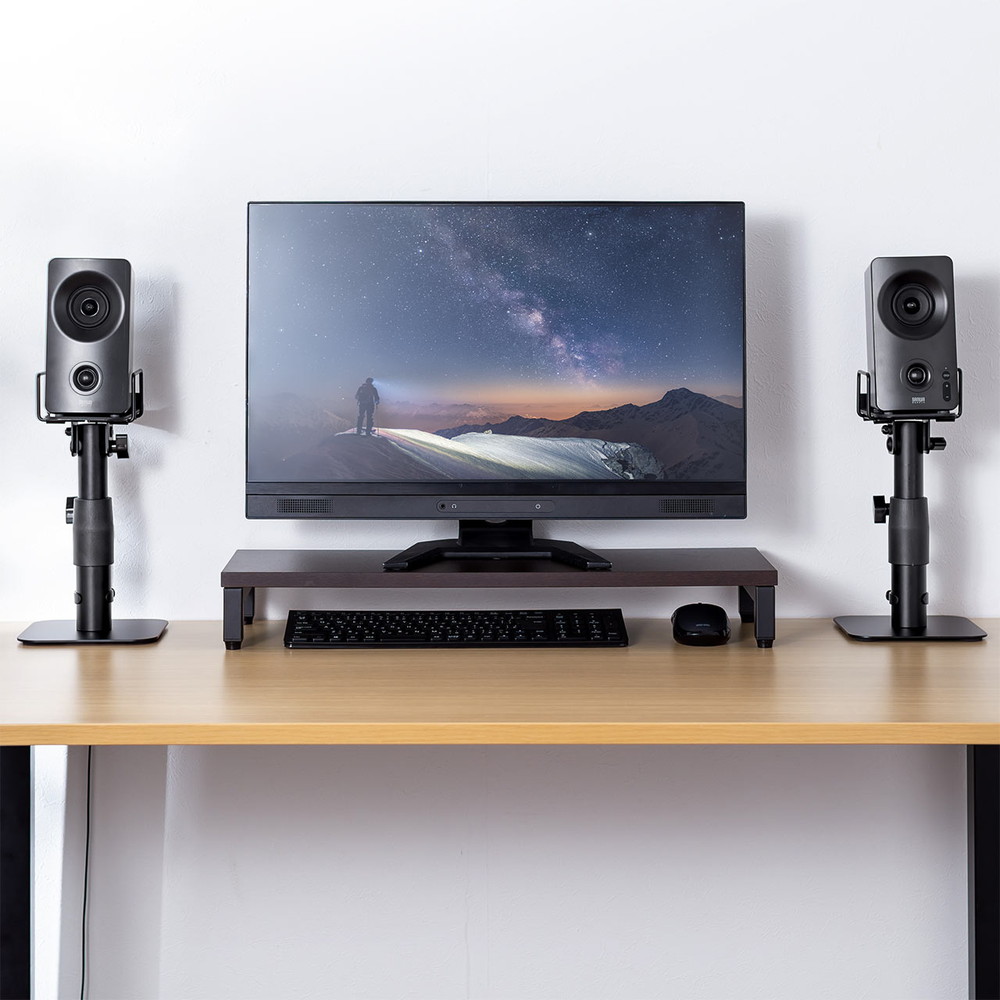 楽天市場】スピーカースタンド 小型 卓上 据え置き 高さ25〜34.5cm