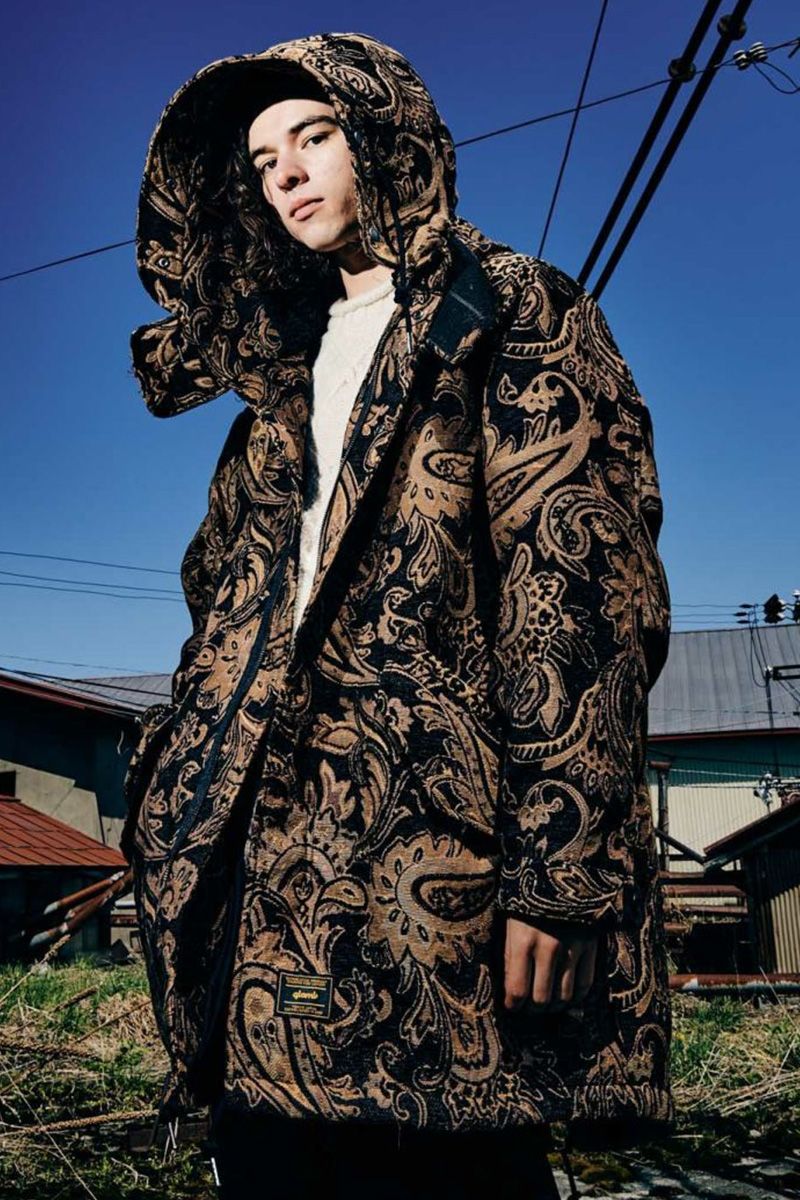 楽天市場】glamb (グラム) GB0323/JKT08 : Hi Neck Mods Coat Paisley