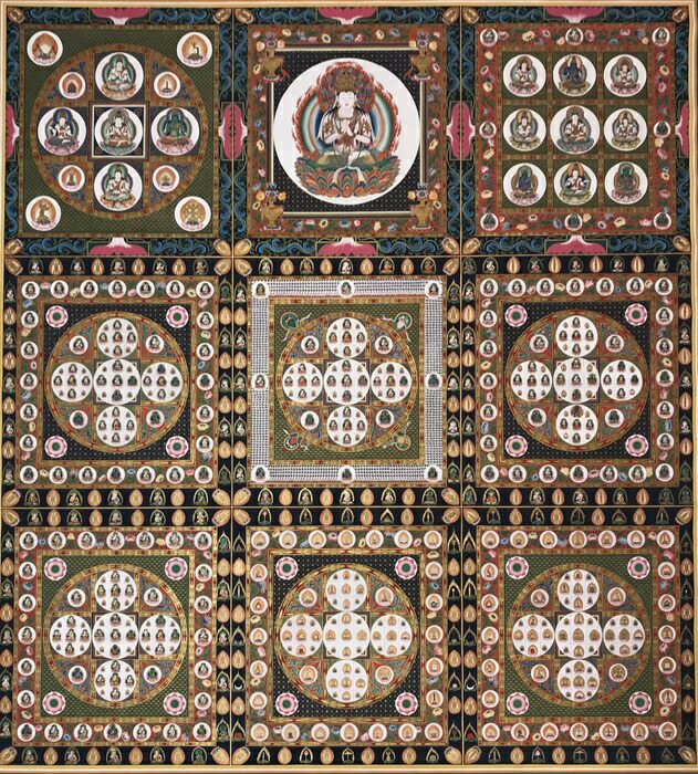 楽天市場】原図曼荼羅 両界曼荼羅図金剛界 (復元図) 肉筆仏画 送料無料