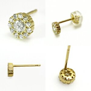 花*ん様 K10WG 天然ダイヤモンド 計0.37ct ピアス 刻印0.20×2 K10WG