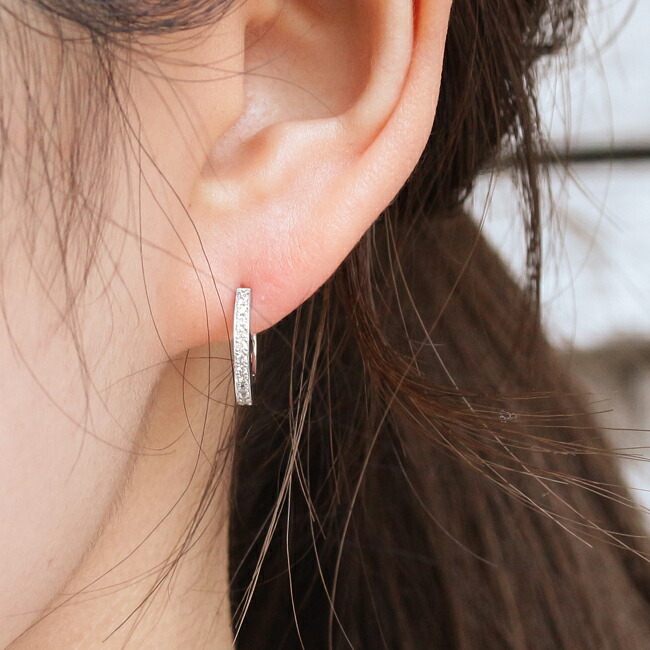 楽天市場】K18 K10 天然 ダイヤモンド 計0.07ct ミニ フープピアス