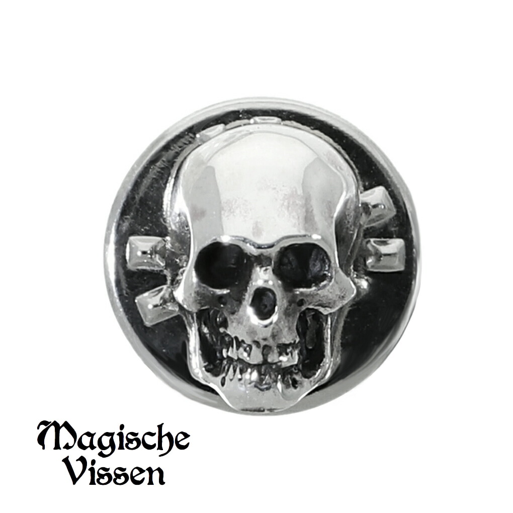 楽天市場】スカル ピンバッチ シルバー 925 バッチ ブローチ ピン